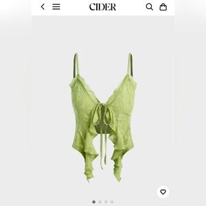 Cider Green Lace-Up Tank Top